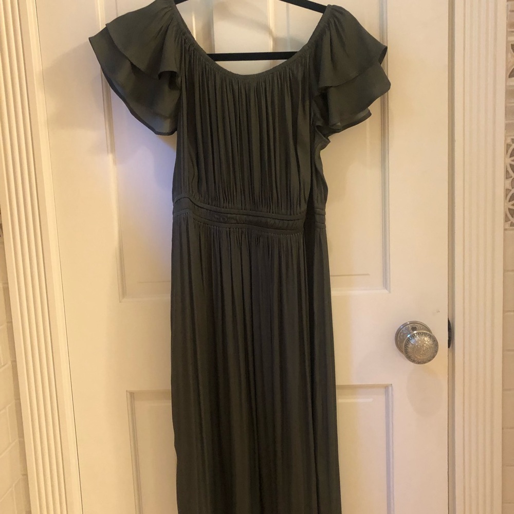 Safari green dress Loft